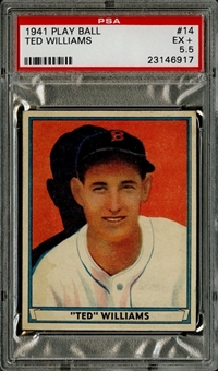 1941 Play Ball #14 Ted Williams - PSA EX+ 5.5 